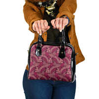 Sweet Pink Monstera Shoulder Handbag Polynesian Tribal Pattern - Polynesian Pride