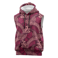 Sweet Pink Monstera Sleeveless Hoodie Polynesian Tribal Pattern LT01 Pink - Polynesian Pride