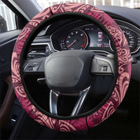 Sweet Pink Monstera Steering Wheel Cover Polynesian Tribal Pattern LT01 - Polynesian Pride