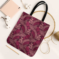 Sweet Pink Monstera Tote Bag Polynesian Tribal Pattern LT01 Black Strap One Size Pink - Polynesian Pride
