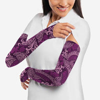 Royal Purple Monstera Arm Sleeves Polynesian Tribal Pattern LT01 - Polynesian Pride