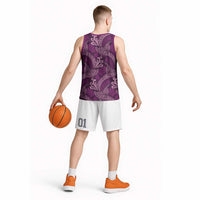 Royal Purple Monstera Basketball Jersey Polynesian Tribal Pattern LT01 - Polynesian Pride