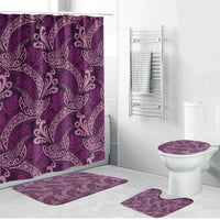 Royal Purple Monstera Bathroom Set Polynesian Tribal Pattern LT01 Bathroom Set (4 pcs) Purple - Polynesian Pride