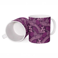 Royal Purple Monstera Ceramic Mug Polynesian Tribal Pattern LT01 - Polynesian Pride
