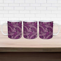 Royal Purple Monstera Ceramic Mug Polynesian Tribal Pattern LT01 - Polynesian Pride