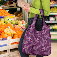 Royal Purple Monstera Grocery Bag Polynesian Tribal Pattern LT01 - Polynesian Pride