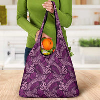 Royal Purple Monstera Grocery Bag Polynesian Tribal Pattern LT01 - Polynesian Pride