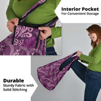 Royal Purple Monstera Grocery Bag Polynesian Tribal Pattern LT01 - Polynesian Pride