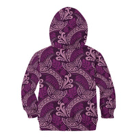 Royal Purple Monstera Kid Hoodie Polynesian Tribal Pattern LT01 - Polynesian Pride