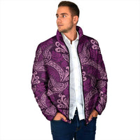Royal Purple Monstera Padded Jacket Polynesian Tribal Pattern LT01 - Polynesian Pride