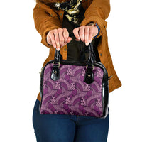 Royal Purple Monstera Shoulder Handbag Polynesian Tribal Pattern LT01 One Size Purple - Polynesian Pride