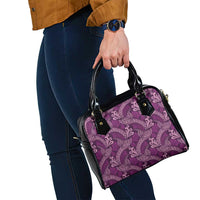 Royal Purple Monstera Shoulder Handbag Polynesian Tribal Pattern LT01 - Polynesian Pride