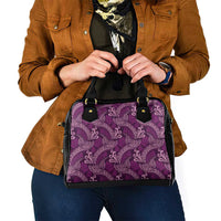 Royal Purple Monstera Shoulder Handbag Polynesian Tribal Pattern LT01 - Polynesian Pride