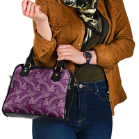 Royal Purple Monstera Shoulder Handbag Polynesian Tribal Pattern LT01 - Polynesian Pride