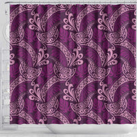 Royal Purple Monstera Shower Curtain Polynesian Tribal Pattern LT01 - Polynesian Pride