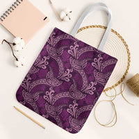 Royal Purple Monstera Tote Bag Polynesian Tribal Pattern LT01 White Strap One Size Purple - Polynesian Pride