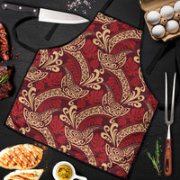 Luxury Red Monstera Apron Polynesian Tribal Pattern LT01 Red - Polynesian Pride