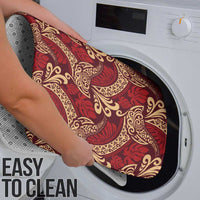 Luxury Red Monstera Bathroom Set Polynesian Tribal Pattern LT01 - Polynesian Pride