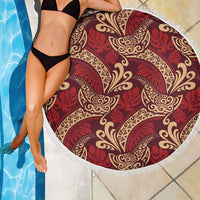 Luxury Red Monstera Beach Blanket Polynesian Tribal Pattern LT01 - Polynesian Pride
