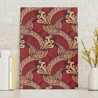 Luxury Red Monstera Canvas Wall Art Polynesian Tribal Pattern LT01 Without Frame Red - Polynesian Pride