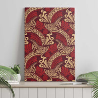Luxury Red Monstera Canvas Wall Art Polynesian Tribal Pattern LT01 - Polynesian Pride