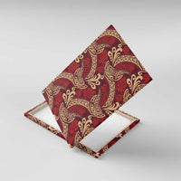 Luxury Red Monstera Canvas Wall Art Polynesian Tribal Pattern LT01 With Frame Red - Polynesian Pride