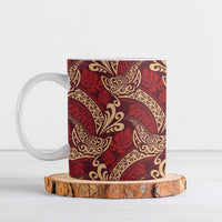 Luxury Red Monstera Ceramic Mug Polynesian Tribal Pattern LT01 Red - Polynesian Pride
