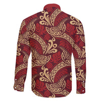 Luxury Red Monstera Family Matching Short Sleeve Bodycon Dress and Hawaiian Shirt Polynesian Tribal Pattern LT01 - Polynesian Pride