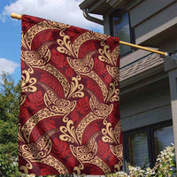 Luxury Red Monstera Garden Flag Polynesian Tribal Pattern LT01 - Polynesian Pride