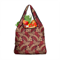 Luxury Red Monstera Grocery Bag Polynesian Tribal Pattern LT01 1-pack One Size Red - Polynesian Pride