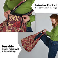Luxury Red Monstera Grocery Bag Polynesian Tribal Pattern LT01 - Polynesian Pride