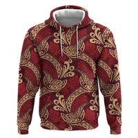 Luxury Red Monstera Hoodie Polynesian Tribal Pattern LT01 Pullover Hoodie Red - Polynesian Pride