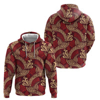 Luxury Red Monstera Hoodie Polynesian Tribal Pattern LT01 - Polynesian Pride