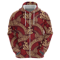 Luxury Red Monstera Hoodie Polynesian Tribal Pattern LT01 - Polynesian Pride