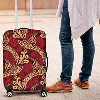 Luxury Red Monstera Luggage Cover Polynesian Tribal Pattern LT01 Red - Polynesian Pride