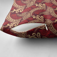 Luxury Red Monstera Pillow Cover Polynesian Tribal Pattern LT01 - Polynesian Pride