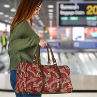 Luxury Red Monstera Travel Bag Polynesian Tribal Pattern LT01 - Polynesian Pride