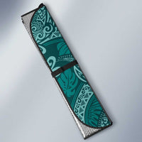 Teal Monstera Auto Sun Shade Polynesian Tribal Pattern LT01 - Polynesian Pride