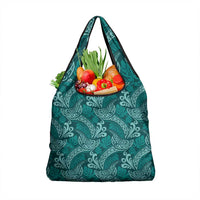 Teal Monstera Grocery Bag Polynesian Tribal Pattern LT01 1-pack One Size Teal - Polynesian Pride