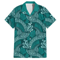 Teal Monstera Hawaiian Shirt Polynesian Tribal Pattern LT01 Teal - Polynesian Pride