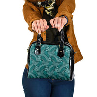 Teal Monstera Shoulder Handbag Polynesian Tribal Pattern LT01 One Size Teal - Polynesian Pride