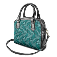 Teal Monstera Shoulder Handbag Polynesian Tribal Pattern LT01 - Polynesian Pride