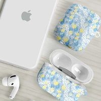 Anthurium Plumeria Lei Pastel AirPods Case Blue Hawaiian Splendid Palaka