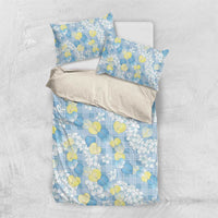 Anthurium Plumeria Lei Pastel Bedding Set Blue Hawaiian Splendid Palaka