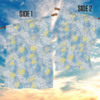 Anthurium Plumeria Lei Pastel Garden Flag Blue Hawaiian Splendid Palaka LT01 - Polynesian Pride