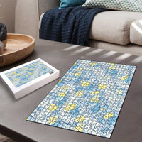 Anthurium Plumeria Lei Pastel Puzzle Blue Hawaiian Splendid Palaka