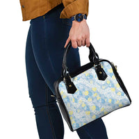 Anthurium Plumeria Lei Pastel Shoulder Handbag Blue Hawaiian Splendid Palaka