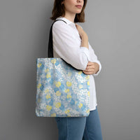 Anthurium Plumeria Lei Pastel Tote Bag Blue Hawaiian Splendid Palaka LT01 - Polynesian Pride