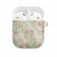 Anthurium Plumeria Lei Pastel AirPods Case Green Hawaiian Splendid Palaka