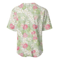 Anthurium Plumeria Lei Pastel Baseball Jersey Green Hawaiian Splendid Palaka